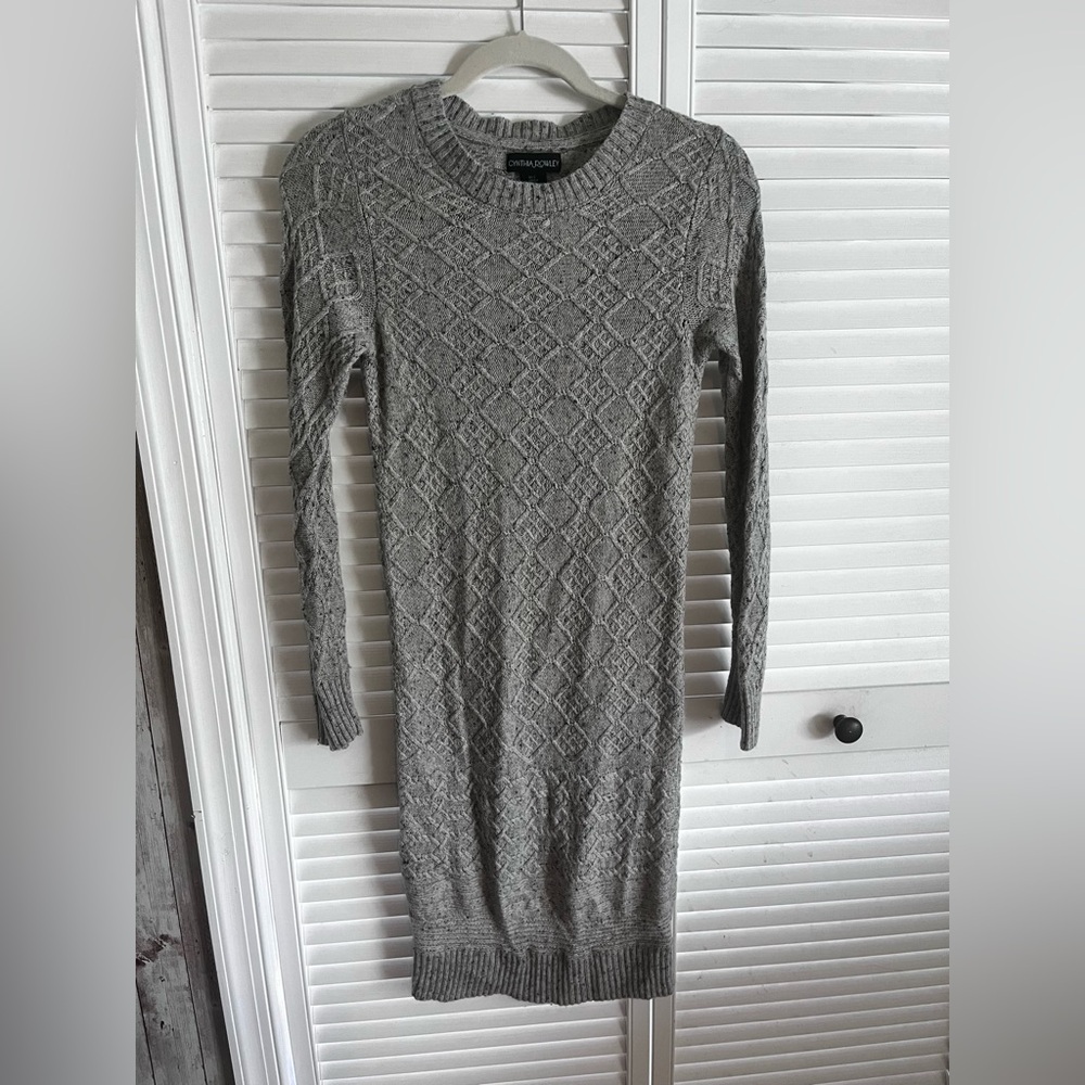 Cynthia Rowley Heather Gray Cable Knit Sweater Size S